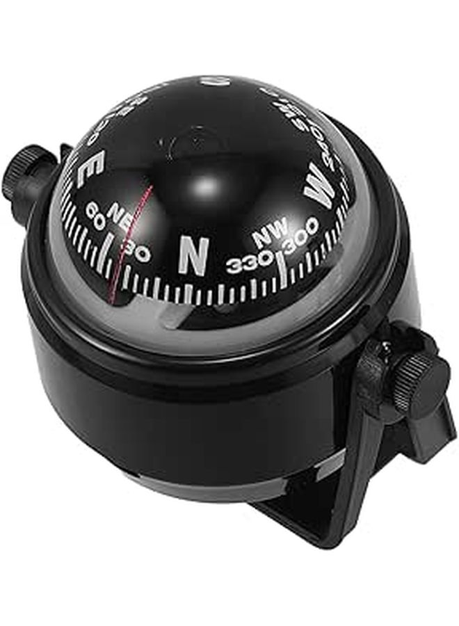 Car Dashboard Compass Ball Navigation Compass Black Color For Vehicle Boat Outdoor Driving Marine Use Magnetic Declination Corrected - Image 1