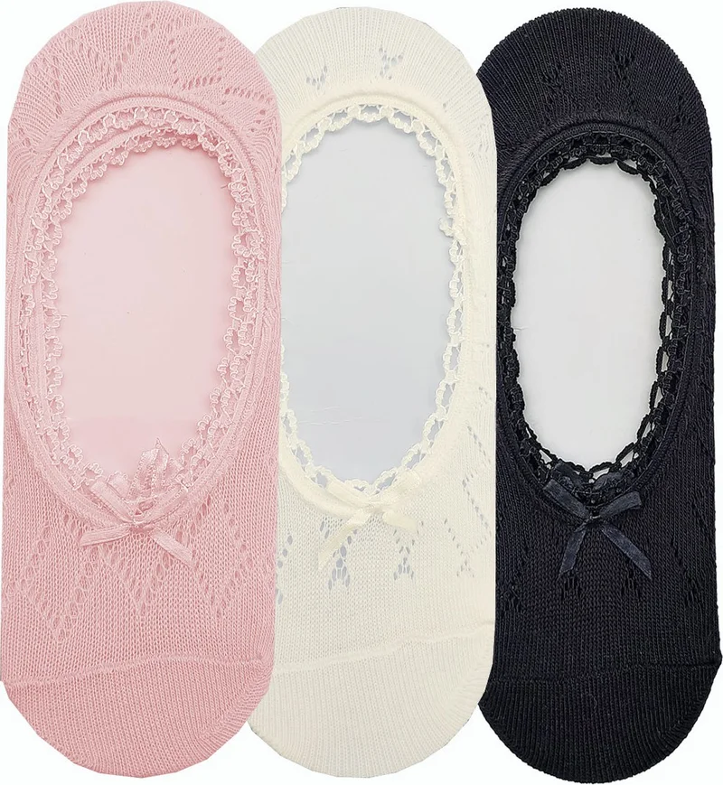 هيبسين راكيب Rival to All 3-Piece Women's Ballerina Socks Colorful Cotton Air-conditioned Bowtie Economical