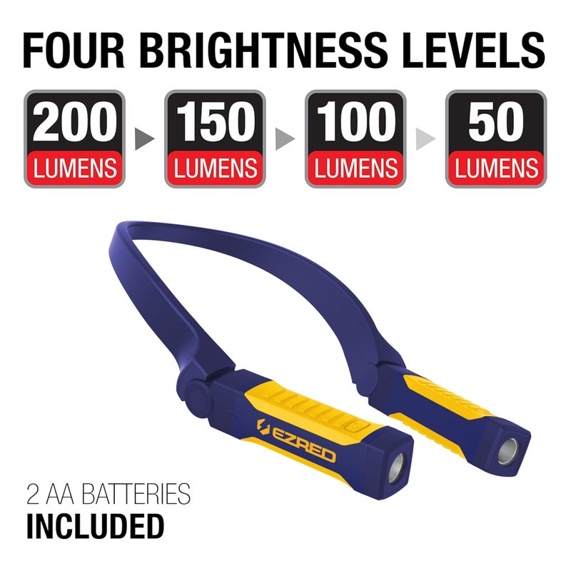 E-Z Red EZRED Bright NP20 Anywear Neck Light for Hands-Free Lighting, Blue and Yellow, Perfect Light for Mechanics, Camping, Hunting, DIY Projects, Reading - Image 5