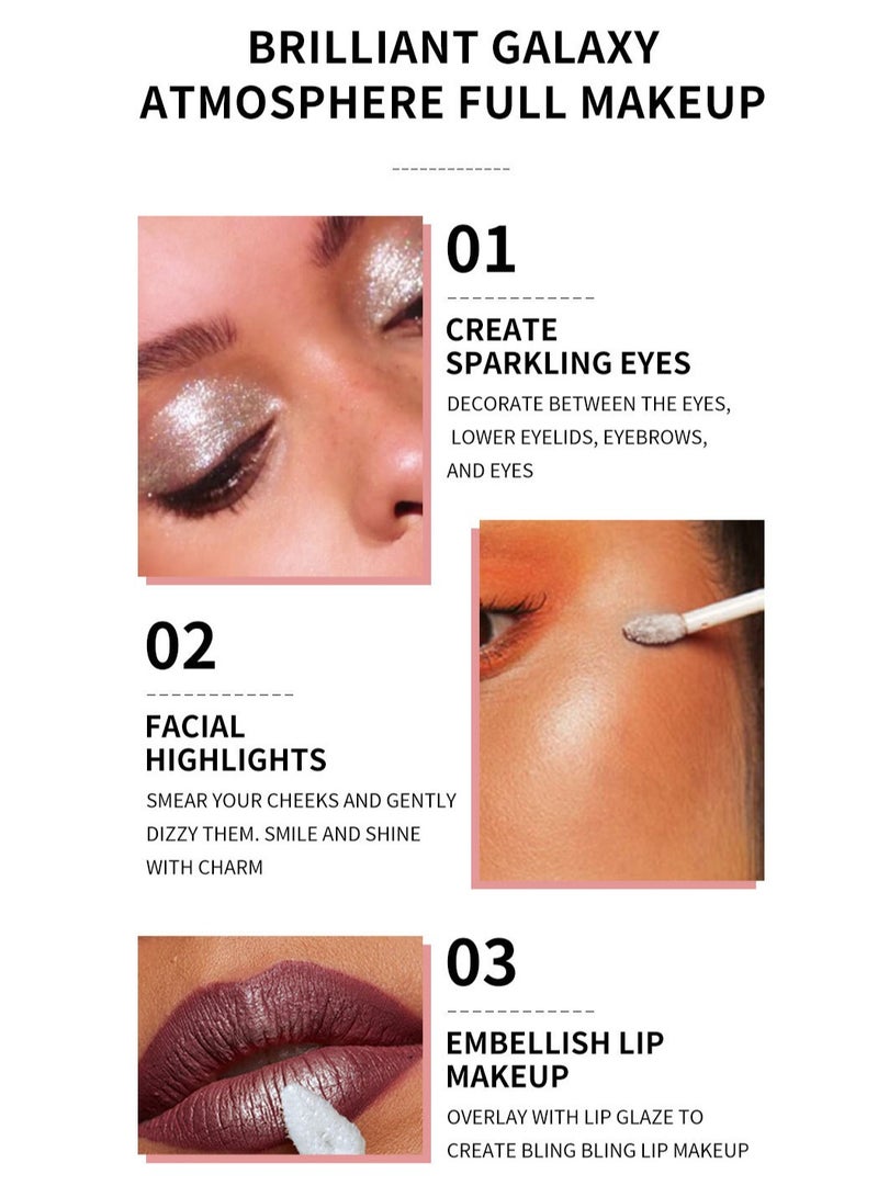 جولي جوجو 4 ألوان ظلال عيون سائلة لامعة، مكياج للنساء، قلم ظلال عيون مقاوم للماء يدوم طويلاً، 4 قطع - Image 3