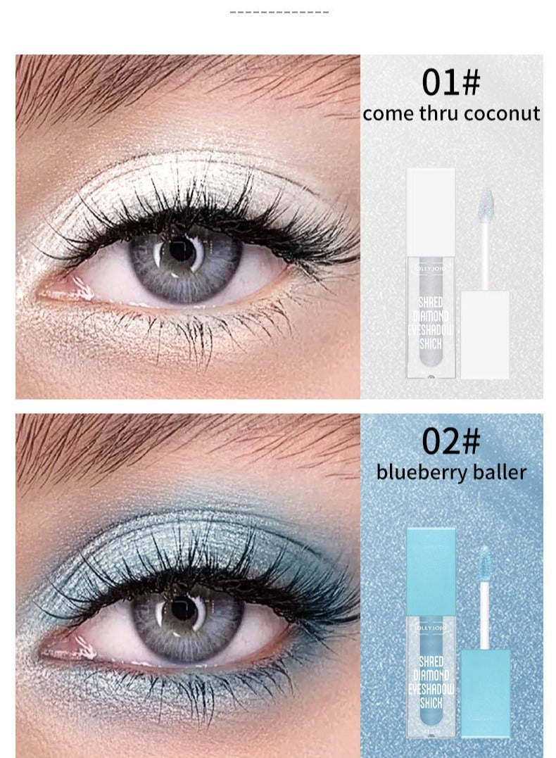 جولي جوجو 4 ألوان ظلال عيون سائلة لامعة، مكياج للنساء، قلم ظلال عيون مقاوم للماء يدوم طويلاً، 4 قطع - Image 4