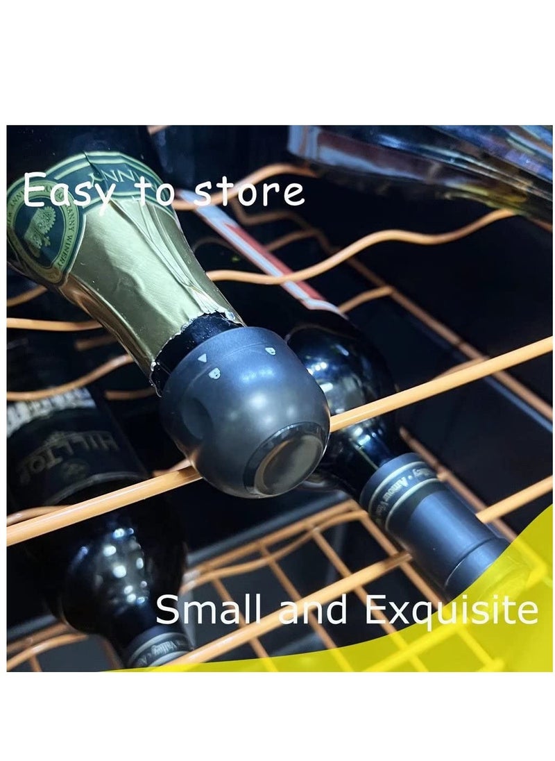 Excefore Champagne Stopper 3Pack Black, Leakproof Champagne Stoppers, Professional Champagne Saver Bottle Stopper, Keep Champagne Fresh Perfect for Champagne, Cava, Prosecco & Sparkling Wine  - Image 2