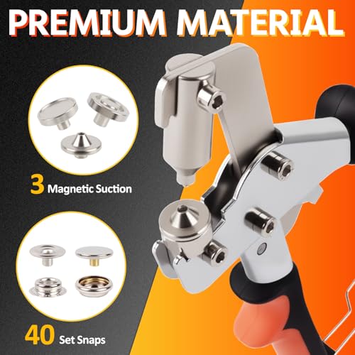 ZAPSIFOU Snap Fastener Tool, Heavy Duty Snap Fastener Kit, Canvas Snap Installation Tool with 160 pcs Boat Cover Snaps, Button Snap Kit with 15mm Canvas Snaps for Fabric, Tarps, Leather, Sewing - Image 2