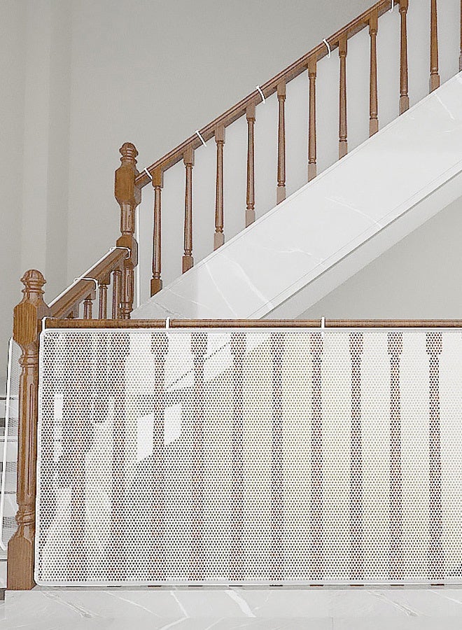 Hanayo Baby Safety Net Safety Stair Railing Mesh Net for Kids Toys Pets Children's Outdoor Window Balcony Fence Protection Mesh No Drilling for Children Kids Pets(White,300x78cm) - Image 5