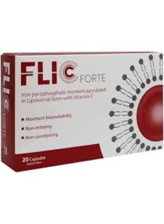 Flic Forte Liposomal Iron and Vitamin C Dietary Supplement, 20 Capsules - Image 1