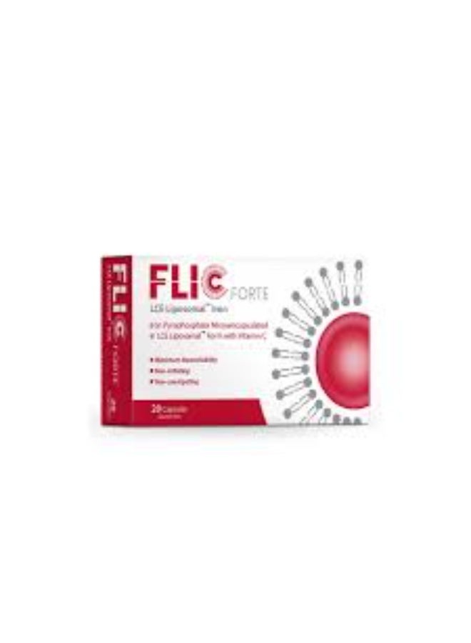 Flic Forte Liposomal Iron and Vitamin C Dietary Supplement, 20 Capsules - Image 2