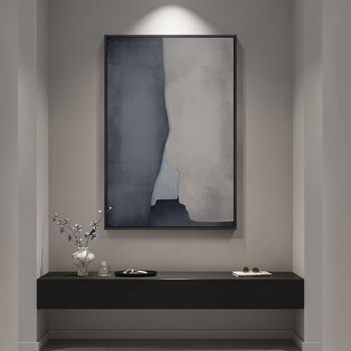 Cuspin Framed Blue Abstract Wall Art 1 Piece Large Modern Canvas Prints Paintings Artwork for Walls Minimalist Blue Gray Cool Tones Pictures for Living Room Bedroom Dining Room Hallway Wall Decor 24x36 In - Image 3