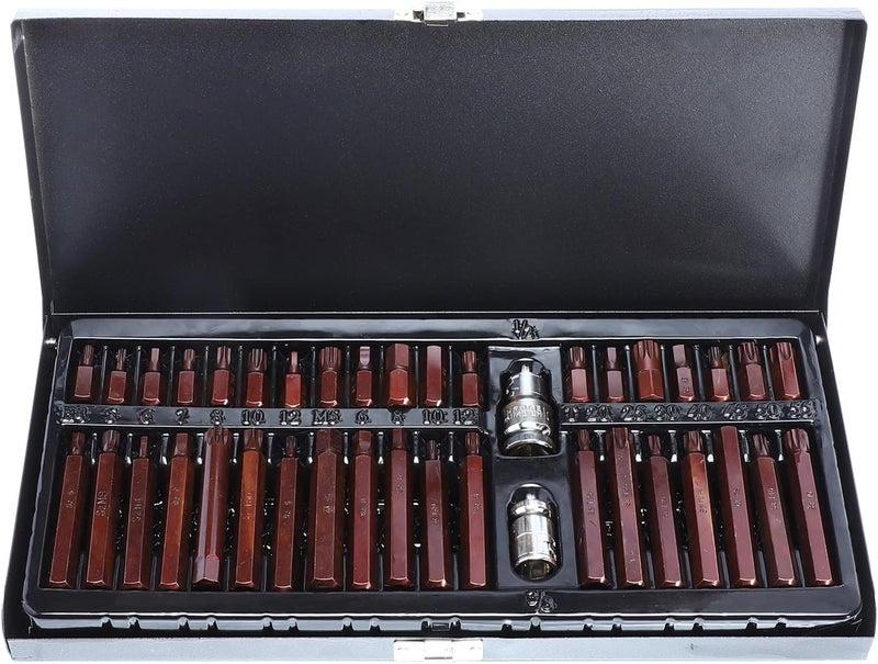 40pc Auto Repair Sockets Bit Socket Set Star Drive Kit with Copper Finish for Automobile Maintenance in Iron Storage Case - Image 1