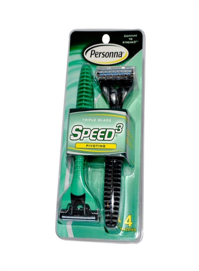 PERSONNA DSPOSE RAZR,3 BLD,PIVOT, 4 CT