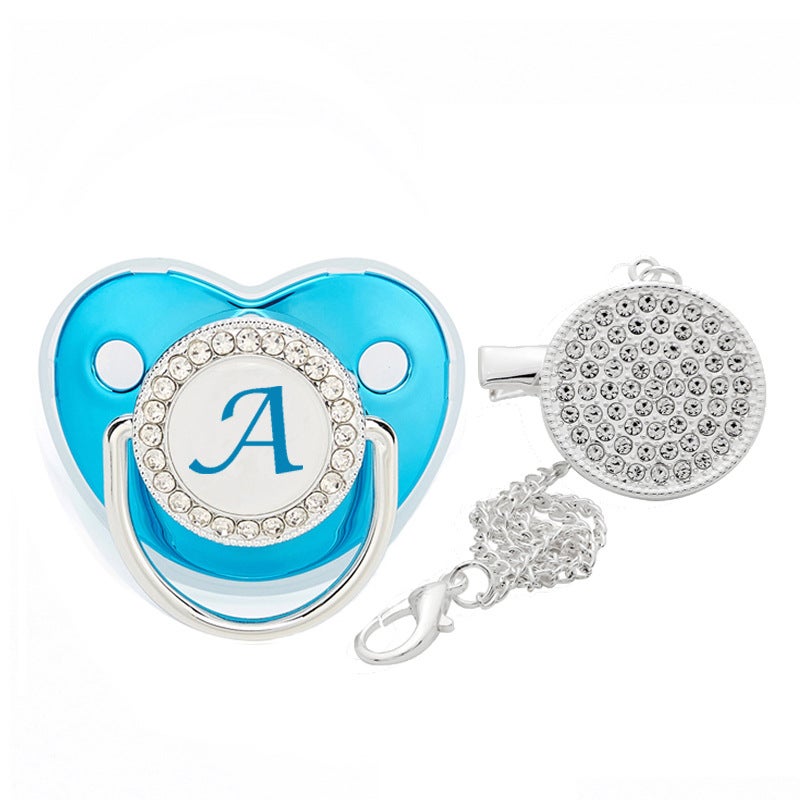 AliExpress WISH 26 Letters Blue Spot Diamond Baby Pacifier Baby Diamond Pacifier Playful Mouth - Image 3