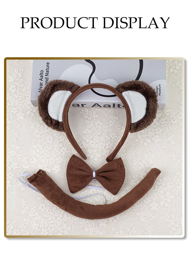 DUNISO Two Sets Children's Halloween Headband Suit for Kids，Halloween Animal Ears Headband Set，Monkey Ear Headband，Soft and High-quality，for birthdays, Halloween, Christmas, carnivals, costume parties - Image 4