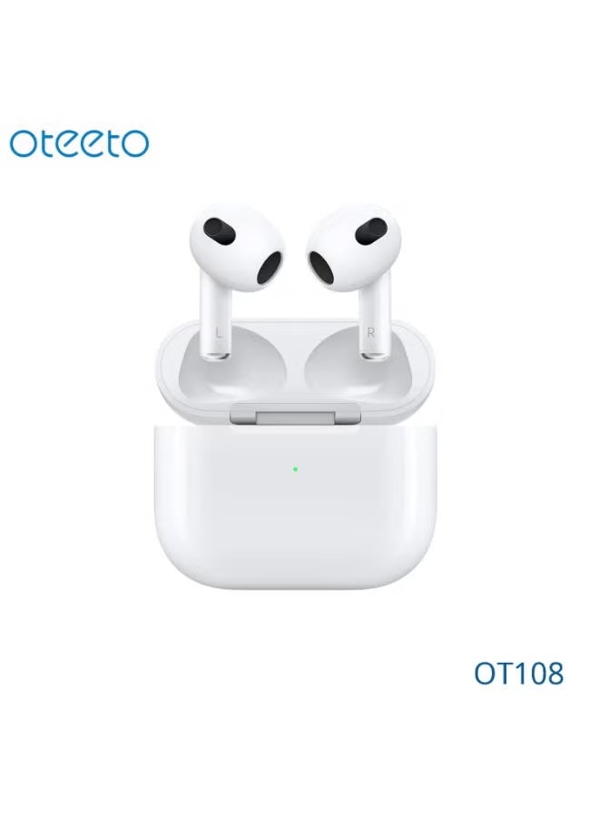 Oteeto OT108 Wireless Bluetooth 5.4 Earbuds with Noise Cancellation, Deep Bass Stereo Sound, White In-Ear Earphones with Clear Audio, Comfortable Fit, Built-In Microphone, Portable Charging Case for Music, Calls, Gaming & Everyday Use - Image 3
