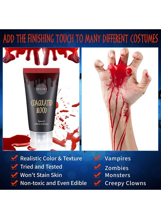 BEUSELF Halloween Fake Blood Makeup Kitedible Fake Blood Gel 1.06Oz + Fake Blood Spray 1.76Oz + Coagulated Blood 1.06Oz Realistic Washable Special Effects Sfx Makeup Set For Zombie Vampire Monster Cosplay  - Image 2