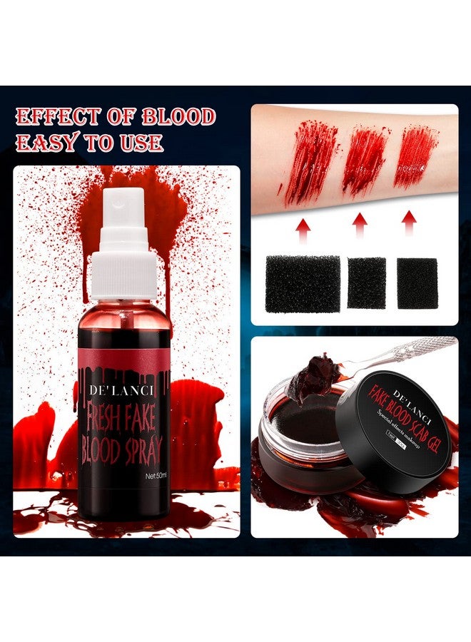 BEUSELF Halloween Fake Blood Makeup Kitedible Fake Blood Gel 1.06Oz + Fake Blood Spray 1.76Oz + Coagulated Blood 1.06Oz Realistic Washable Special Effects Sfx Makeup Set For Zombie Vampire Monster Cosplay  - Image 3
