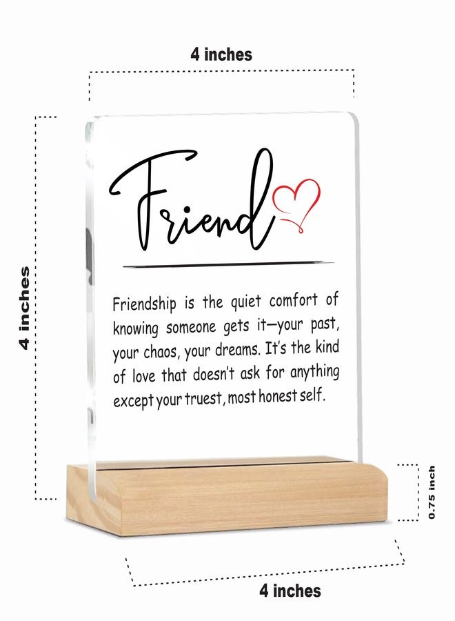 Giftplease Friendship Quote Plaque with Wooden Stand – Cute Desk Decor Gift for Best Friend, Birthday, Friendship Day & Room Decoration MP_109 - Image 3