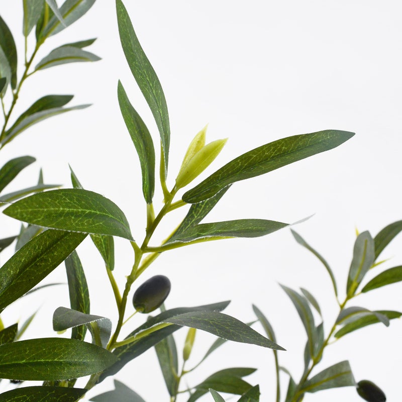 Warmplants Artificial Olive Tree, 5ft Tall Fake Olive Leaves Plant with Basket, Indoor Outdoor Faux Olive Topiary Silk Tree for Home Livingroom Office House DÃ©cor - Image 3