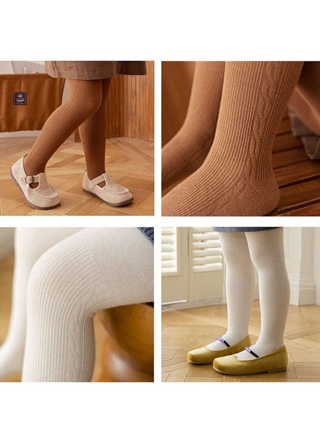 Muyixin عبوة من 2 جوارب أطفال للبنات من القطن الناعم وجوارب وبنطلونات للأطفال من سن 8 إلى 12 عامًا - Image 3