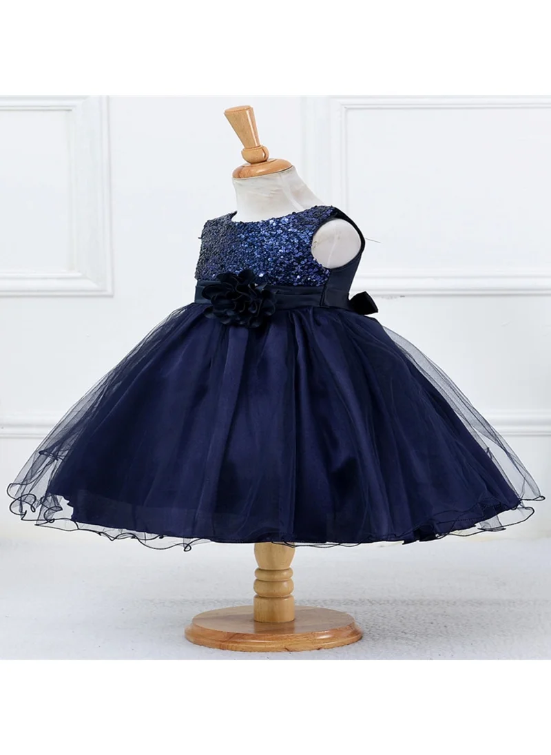 D'Daniela D' Daniela - Sequins and Flower Dress - Navy