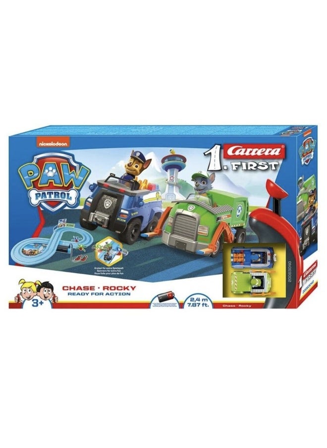 PAW PATROL Carrera First PAW Patrol Chase vs. Rocky Ready for Action SC Track (2.4 m)  - Image 1