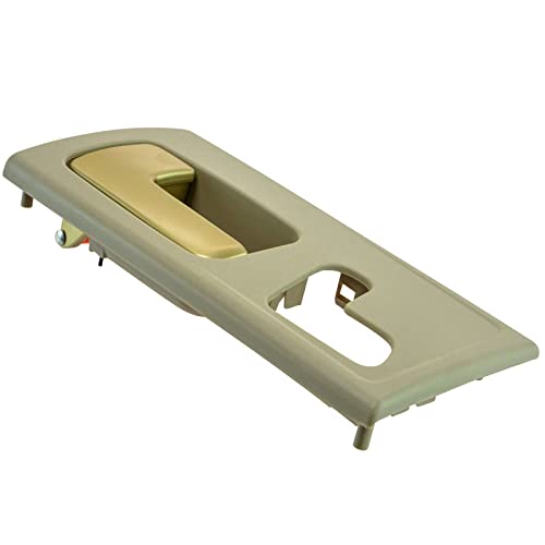 TRQ Front Left Interior Door Handle Beige & Gold Drivers Side Compatible with 2003-2011 Lincoln Town Car - Image 2