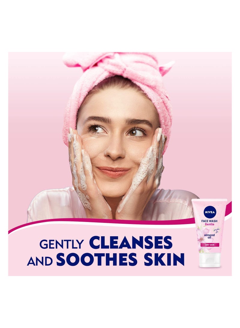 NIVEA Face Wash Cleanser, Gentle Cleansing, Dry Skin, 150ml - Image 3