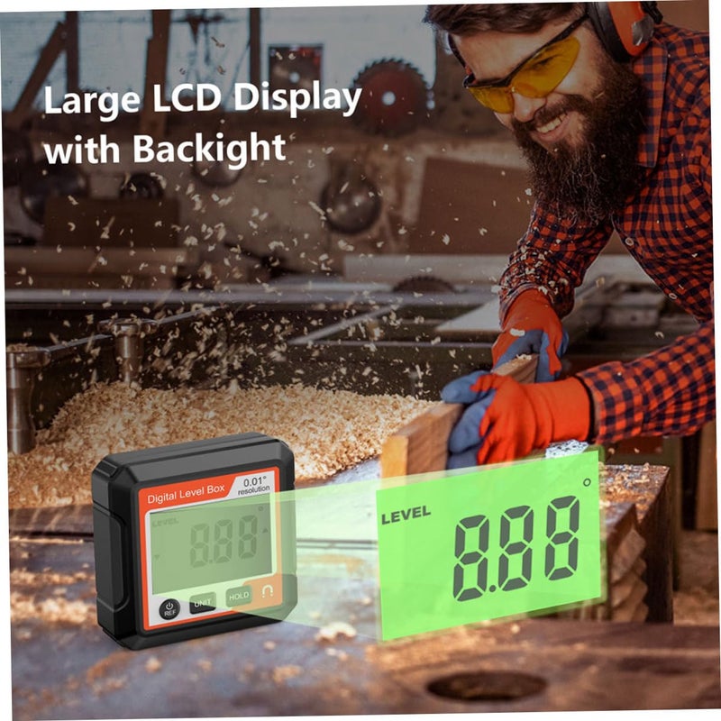 Professional Digital Protractor Inclinometer Angle Gauge with Backlit LCD Portable Mini Level Tool for Precise Woodworking Automotive Repair and Machine Positioning - Image 4