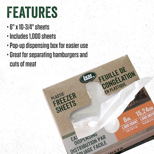 LEM Products 6" Freezer Sheets, Non-Stick, Non-Porous Polyethylene, 1000 Count Box - Image 4
