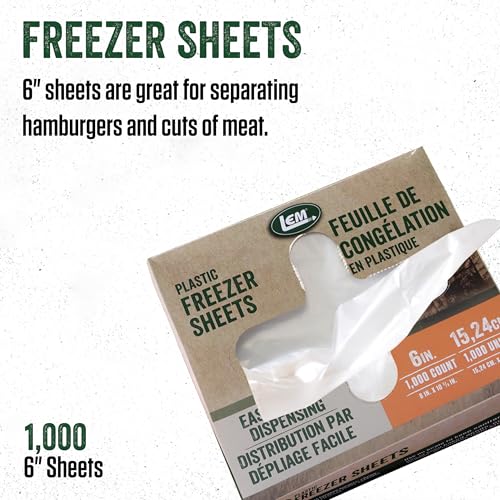 LEM Products 6" Freezer Sheets, Non-Stick, Non-Porous Polyethylene, 1000 Count Box - Image 2