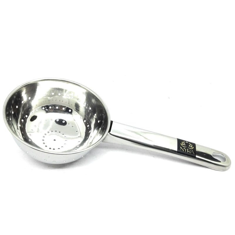 Nyra Stainless Steel StrainerColander with Handle for Rice Poha Vegetables and More Essential Kitchen Tools Home Kitchen 30 cm - Image 1