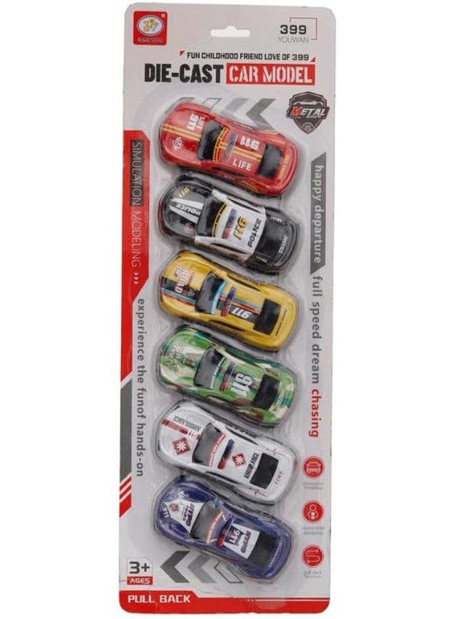 6 Pieces Metal Car Set for Kids - Image 1