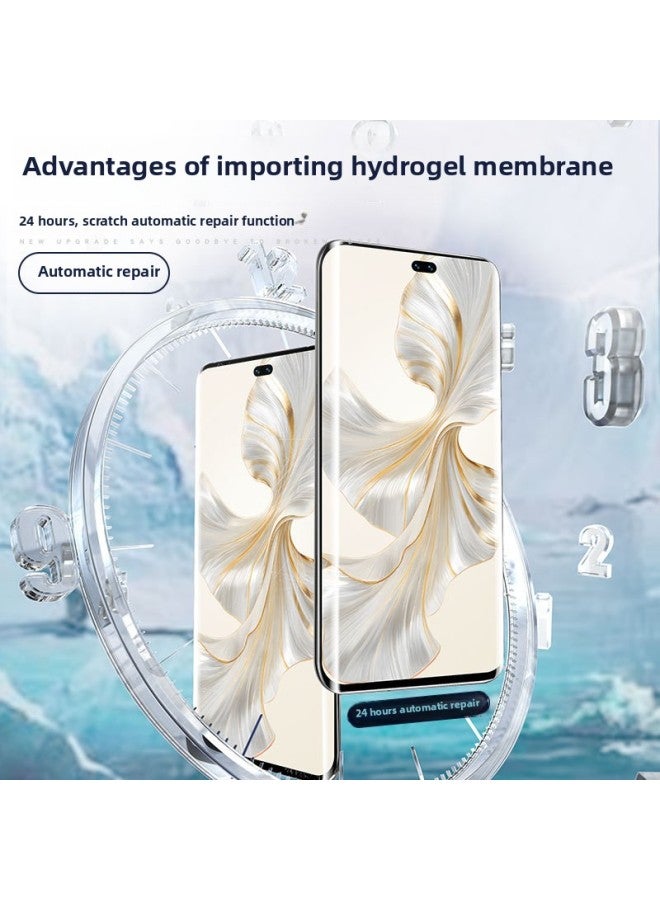 Applicable To For Huawei Glory 300/200/100Pro Mobile Phone Film X60/x50gt Hydraulic 90/80/70/60 Steel-Color:Ultra Clear★Hydrogel Film [full Screen Without Warping★Fingerprint Unlocking In Seconds] 2 Pieces-Size:Honor 100 Pro  - Image 4