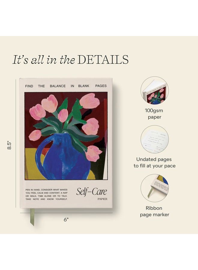 Papier Tulip Vase 12 Week Wellness Journal - Floral Hardback | Log Intentions Sleep & Energy, Morning & Evening | Weekly & Monthly CheckIn | Undated Planner | Reflection & Mindfulness | Self Care Gift - Image 5