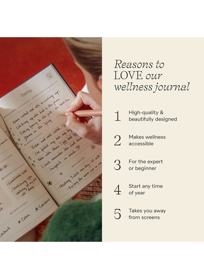 Papier Tulip Vase 12 Week Wellness Journal - Floral Hardback | Log Intentions Sleep & Energy, Morning & Evening | Weekly & Monthly CheckIn | Undated Planner | Reflection & Mindfulness | Self Care Gift - Image 4