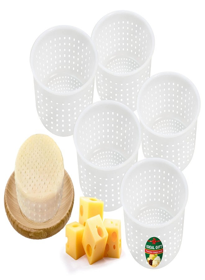 بتريستور قوالب جبن طري من بيتريستور، ٥ قطع، لصنع الجبن، سعة ٠.٨ لتر - قوالب جبن صغيرة - لوازم صنع الجبن المنزلي - قالب جبن كريمي - قوالب جبن طازج منزلي - سلة صنع جبن الفيتا - Image 1