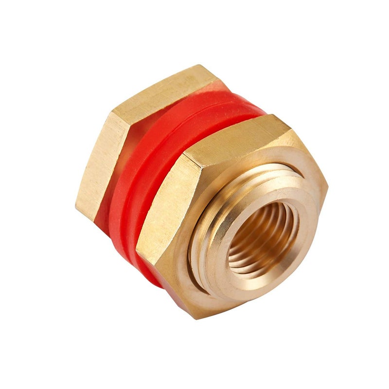 LitOrange 4 PCS Brass Bulkhead Coupling Both End 1/4" NPT Female,Outer Diameter 3/4-16UNF Brass Bulk Head Pipe Fitting Bulkhead Tank Fitting Coupler Coupling,15/16" Length (Pack of 4) - Image 4