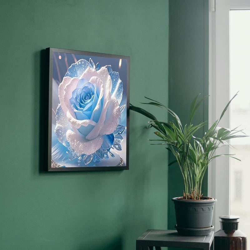 MBNTJHT Rose Diamond Art Kits for Adults,Crystal Flower DIY Diamond Painting Kits for Adult Beginners,Full Drill Round Gem Painting Art Craft for Home Wall Decor 14x14 Inch. - Image 4