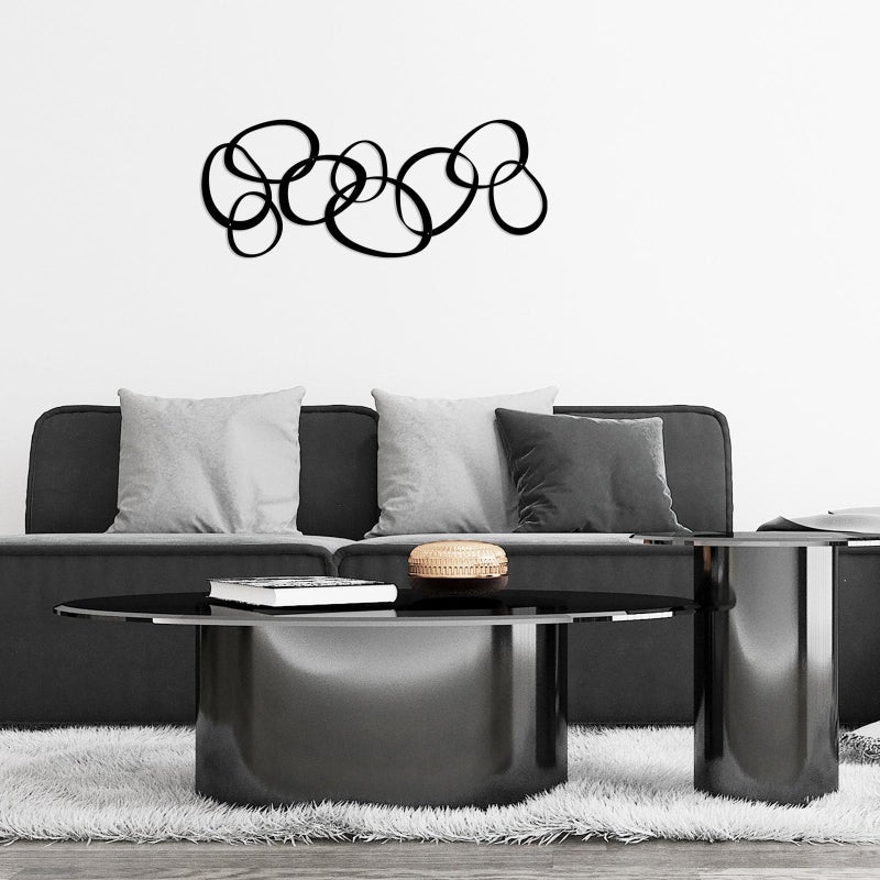 Pigort Metal Abstract Wall Art Black Minimalist DÃ©cor Line Art Wall DÃ©cor, 3D Textured Wall Sculptures, for Living Room Bedroom Bathroom Office Set of 3 - Image 5