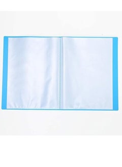 ديلوكس كتاب شفاف يحتوي على 100 جيب مقاس A4 لون أزرق  - Image 3