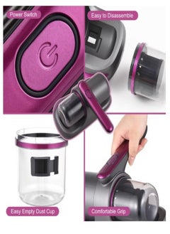Admos Cordless Vacuum Cleaner with HEPA Filter, Bed and Fabric Cleaner, 2-Speed ​​Deep Cleaner, 8KPa Suction, 100W  - Image 3