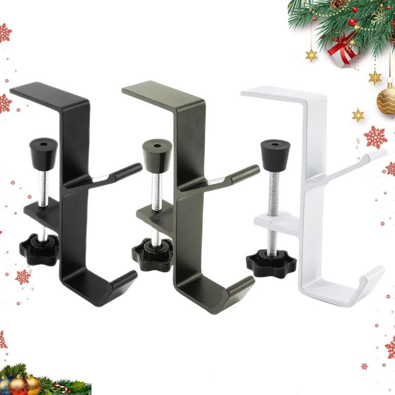 Guojanfon 3 Pack Christmas Stockings Holder HangerMetal Hooks for Hanging Christmas StockingsStocking Holders for Mantle for ChristmasDecorations