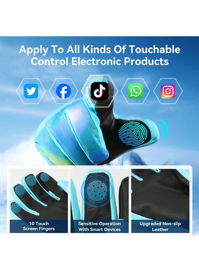 Pnosnesy Cold Weather Mittens,Ski Gloves,Snow Gloves,Waterproof Winter Gloves,Men & Women,For Parent Child - Image 3