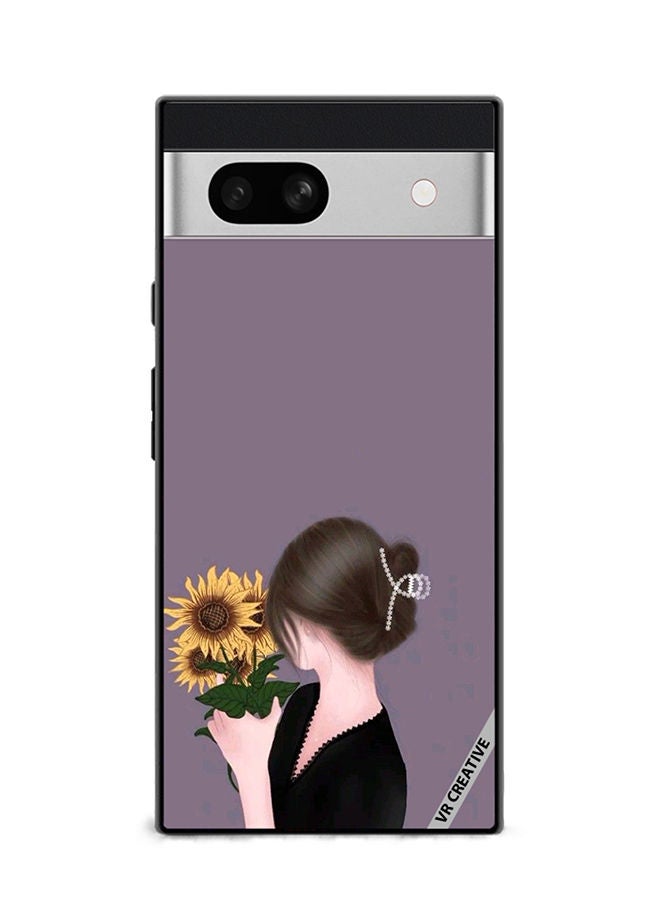 VR CREATIVE Protective Case Cover For Google Pixel 7a Sunflower Design Multicolour - Image 1