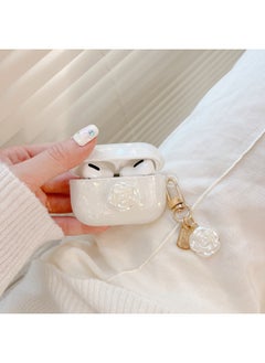 Suitable For AirPods 4 Headset Protective Cover Cartoon Shell Pattern For Apple1/2/3 Generation Pro2 Bluetooth Pendant Bracelet-Color:Shell Flower Pendant-camellia-Model:AirPods Pro (protective Sleeve)