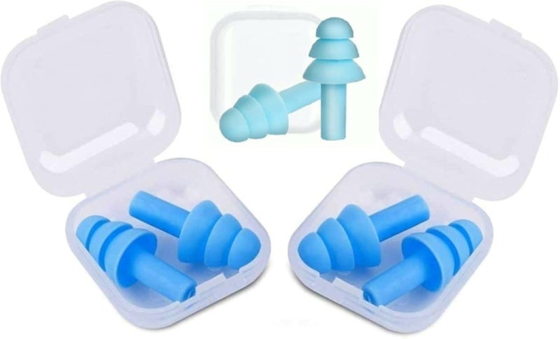 Tranquil Medical Grade Soft Silicone Ear Plugs for Noise Reduction Sleeping Meditation Study Swimming Travel Earplugs Reusable (Pack of 3 Pairs)