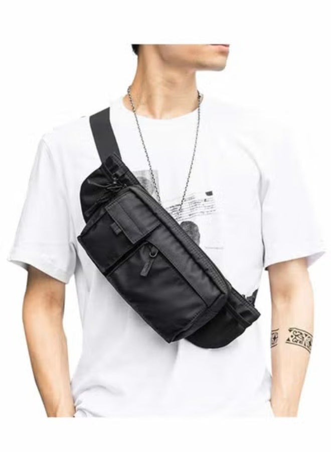 Bluejw Waist Bag, Large Waterproof Black Men's Women's Adjustable Straps Premium Lightweight Bag for Gym Fitness Workout Travel Work Commute - Image 1
