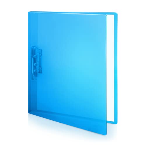 CRANBURY Punchless Clamp Binder (Blue), 8.5x11 Folder with Metal Clip, Ringless Binder Holds 100 Letter Size Pages, Documents, for Home or Office, Transparent Acid-Free Poly - Image 1