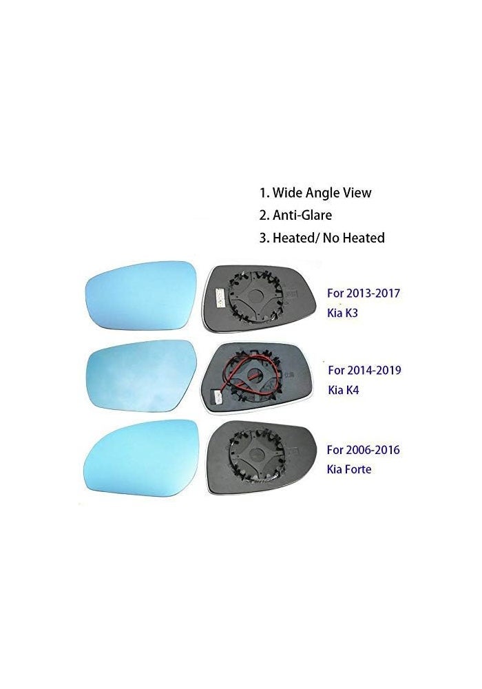 Yurefax Heated Blue Glass Side Mirror for Kia K3 K4 - Image 2