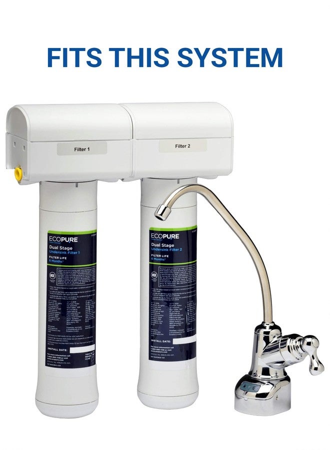 EcoPure ECODWF Dual Stage Water Filter Replacement Set - Fits ECOP20 Under Sink System - NSF-Certified - Reduces Lead, Chlorine, Cysts & More - 6-Month Life - Easy, Mess-Free Changes - Image 5