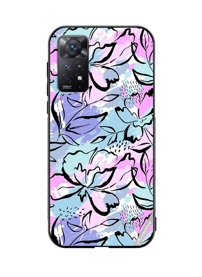 VR CREATIVE Protective Case Cover For Xiaomi Redmi Note 11E Pro Abstract Flowers Print Design Multicolour  - Image 1