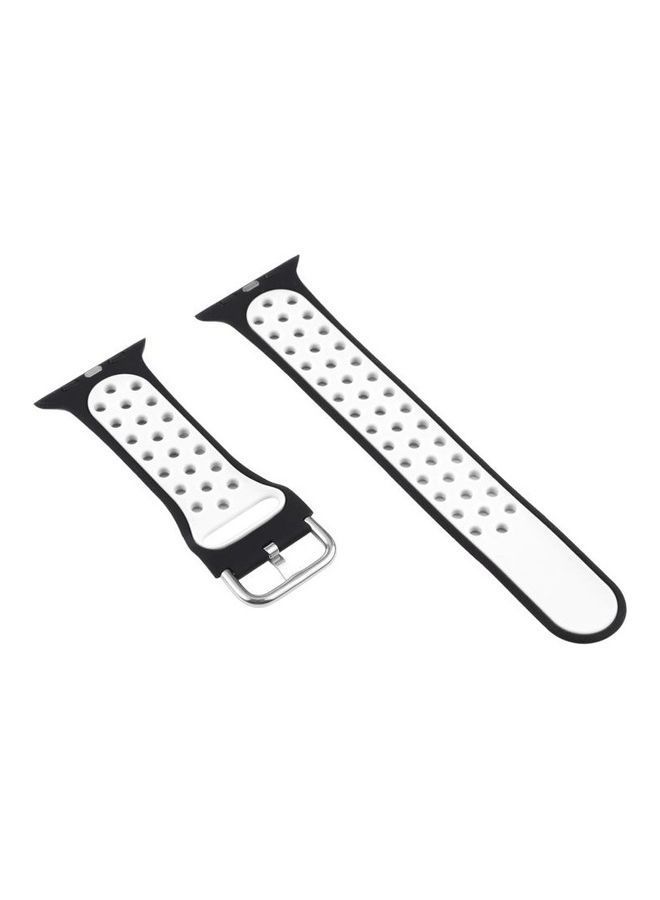 NIBEMINENT Silicone Replacement Strap with Screen Protector For Apple Watch Series 6/5/4/ 44mm Black - Image 3